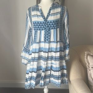 NWOT Elan Blue and White Dress Size M